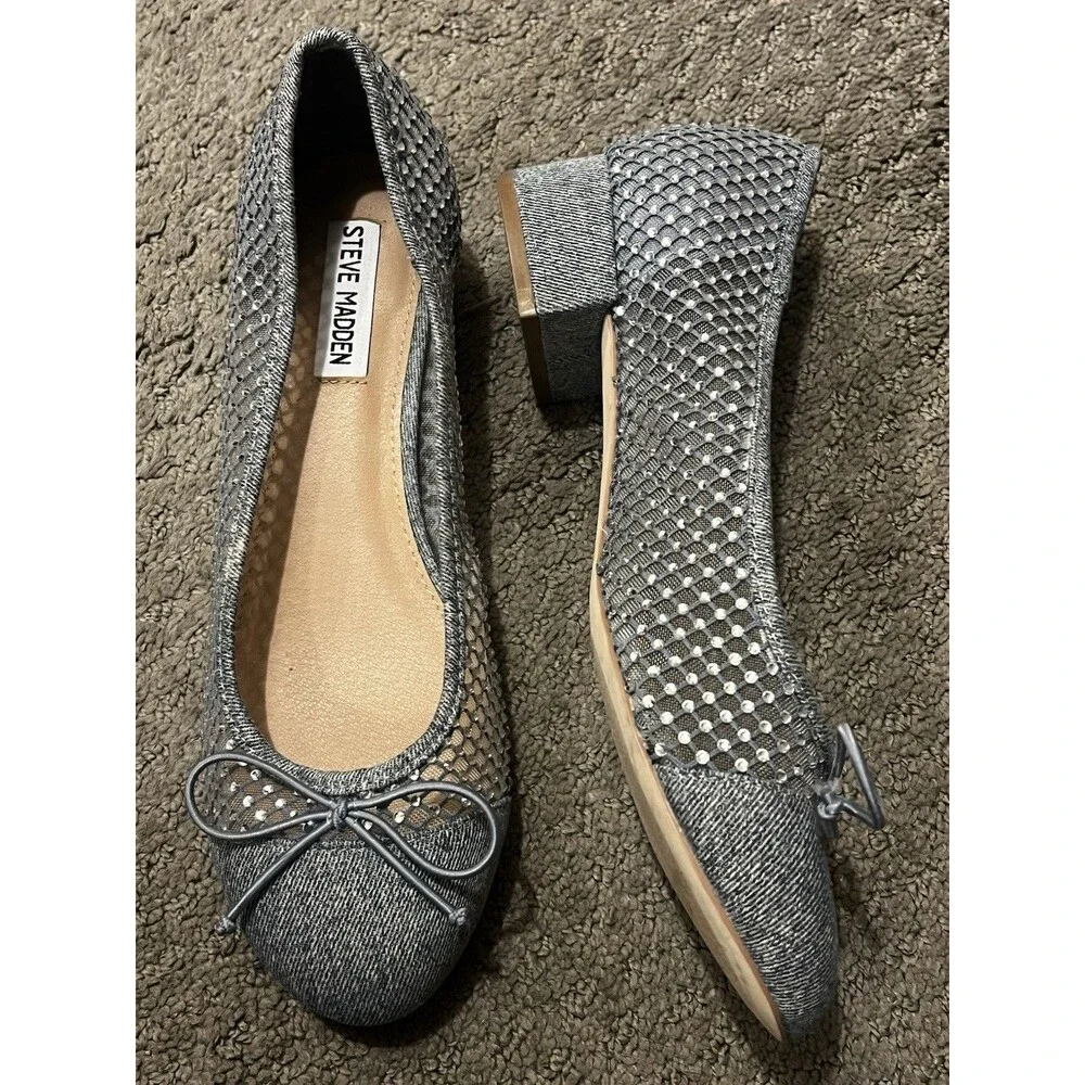 Women’s Steve Madden Cherish Pump Blue W/Glass Sz 9.5
